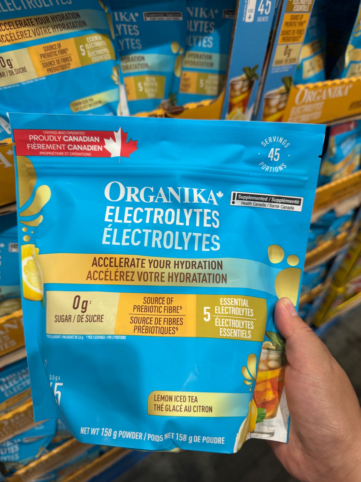 Organika Electrolytes Lemon Iced Tea Sachets, 3.5g x 45