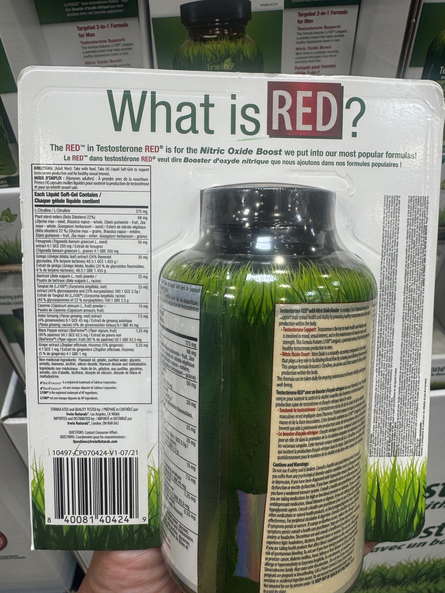 Irwin Naturals Testosterone UP Red With Nitric Oxide Booster Soft Gels