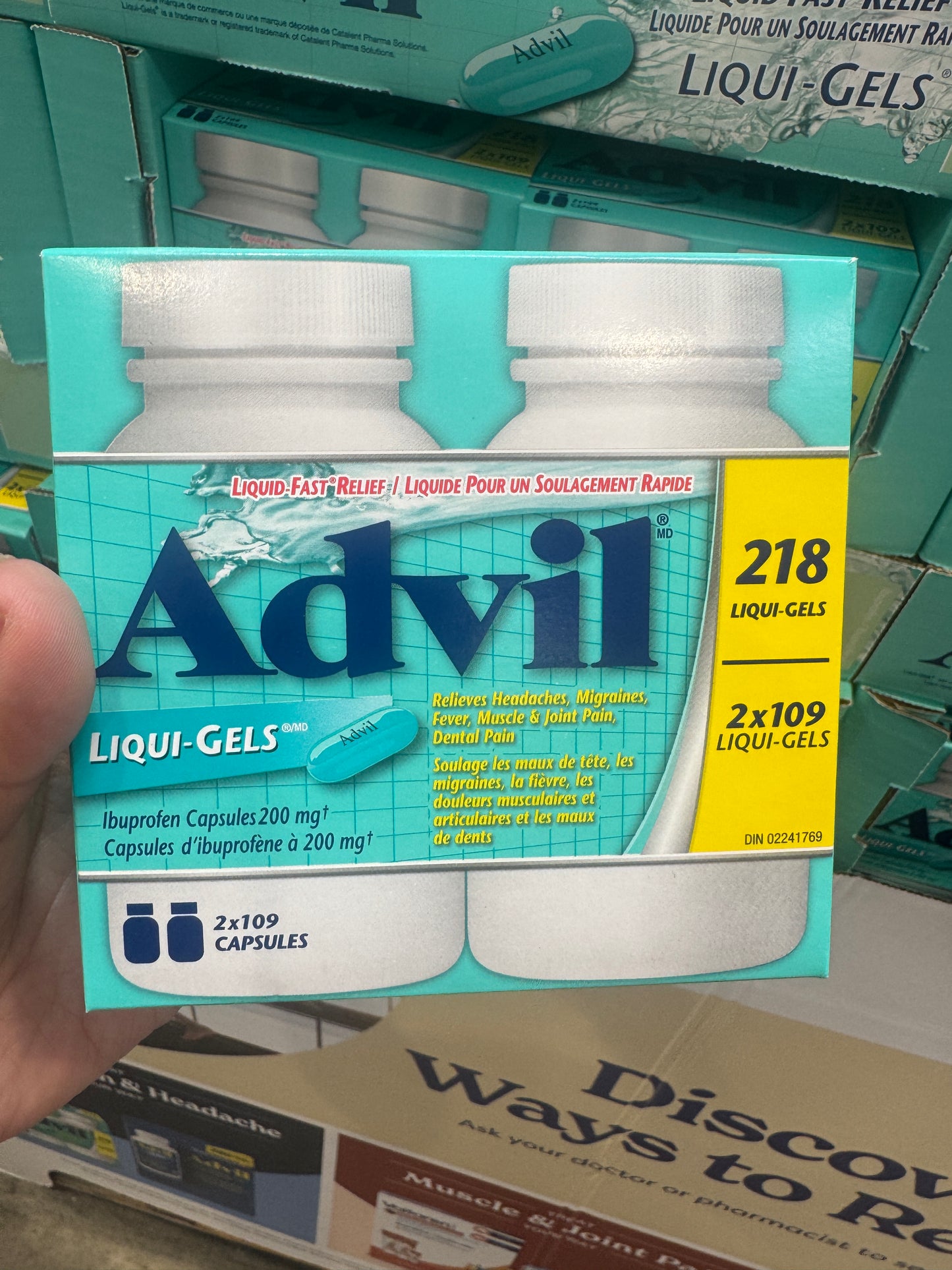 Advil Regular Strength Liqui-Gels Ibuprofen Capsules for Headaches and Pain Relief, 2 x 109 liqui-gels