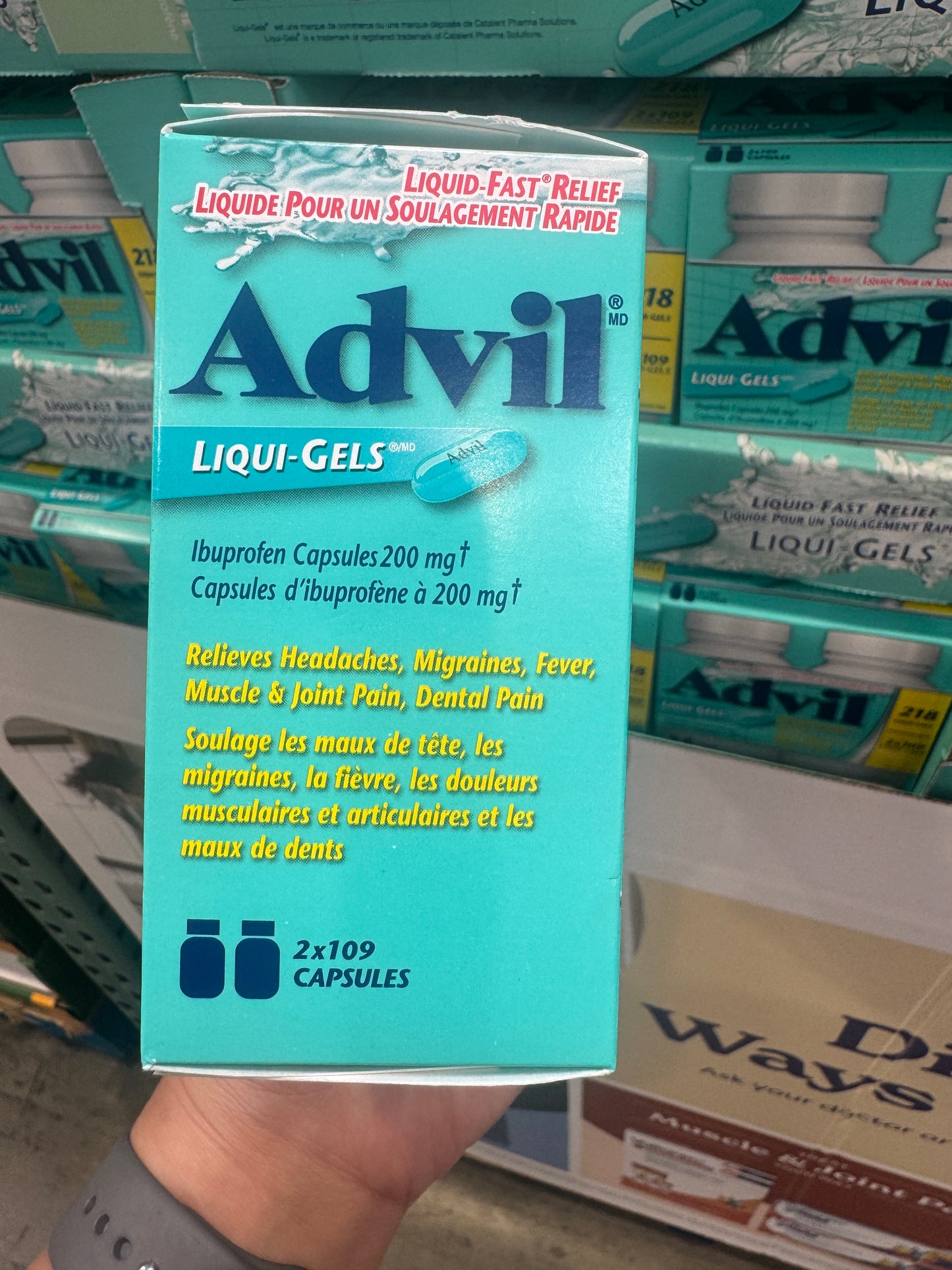 Advil Regular Strength Liqui-Gels Ibuprofen Capsules for Headaches and Pain Relief, 2 x 109 liqui-gels