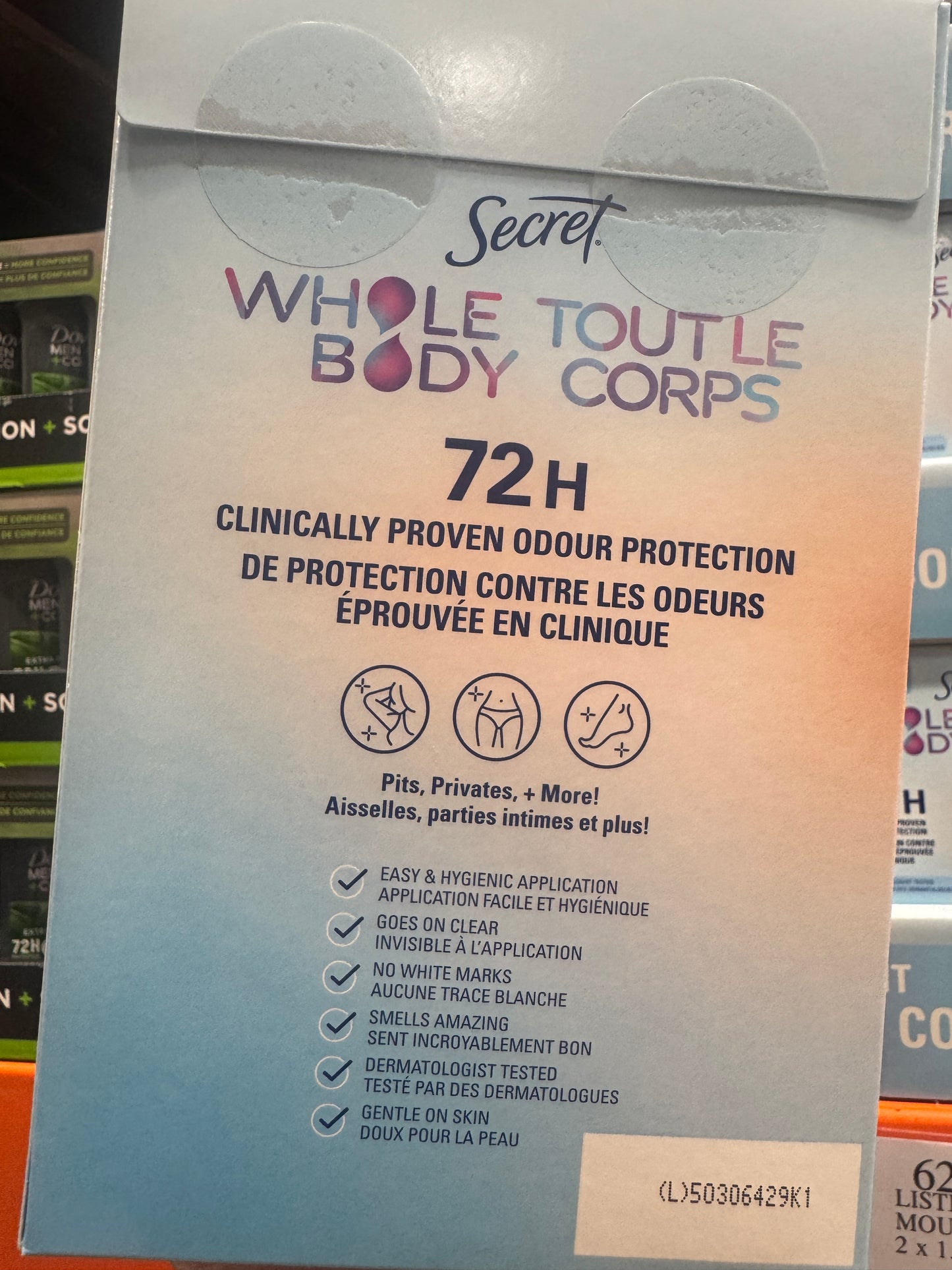 Secret Whole Body Aluminum Free Deodorant for Women Body Spray Lilac & Waterlily, 2 x 99g