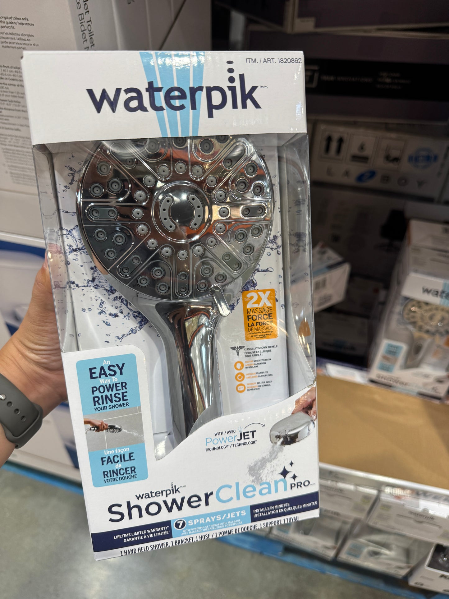 Waterpik ShowerClean PRO Shower Head with Power Jet Technology