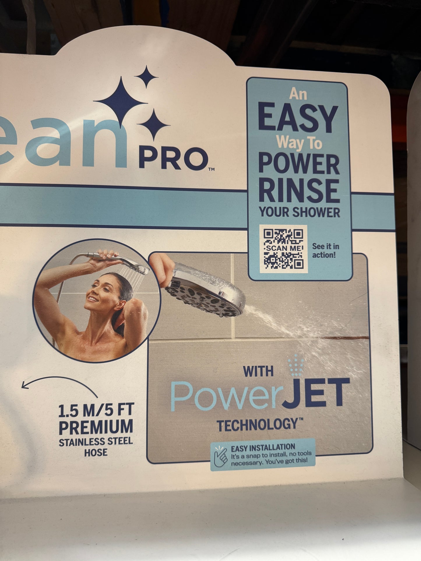 Waterpik ShowerClean PRO Shower Head with Power Jet Technology