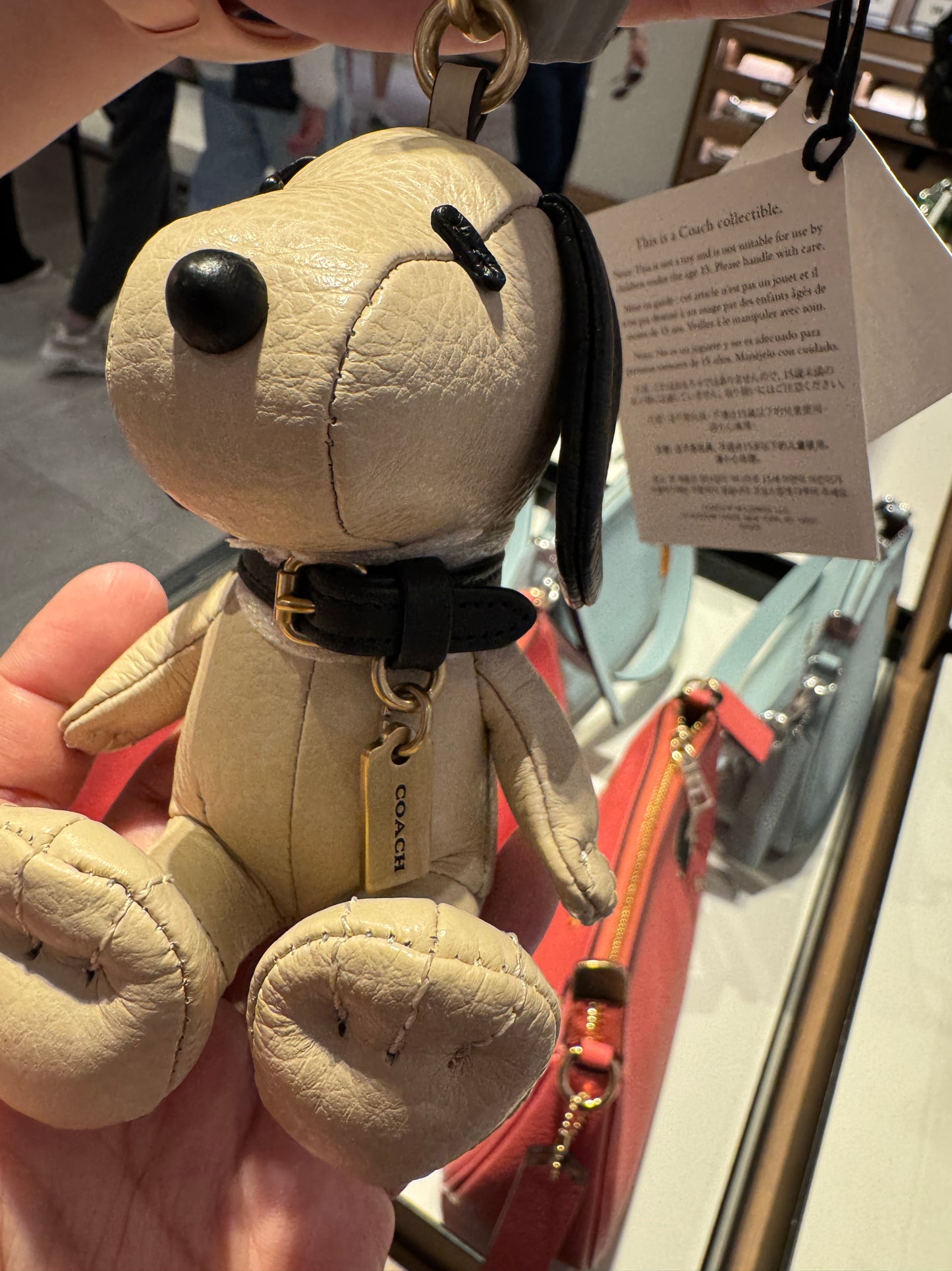 NWT Coach X Peanuts Snoopy Collectible Bag Charm/ Keychain In Signature Canvas