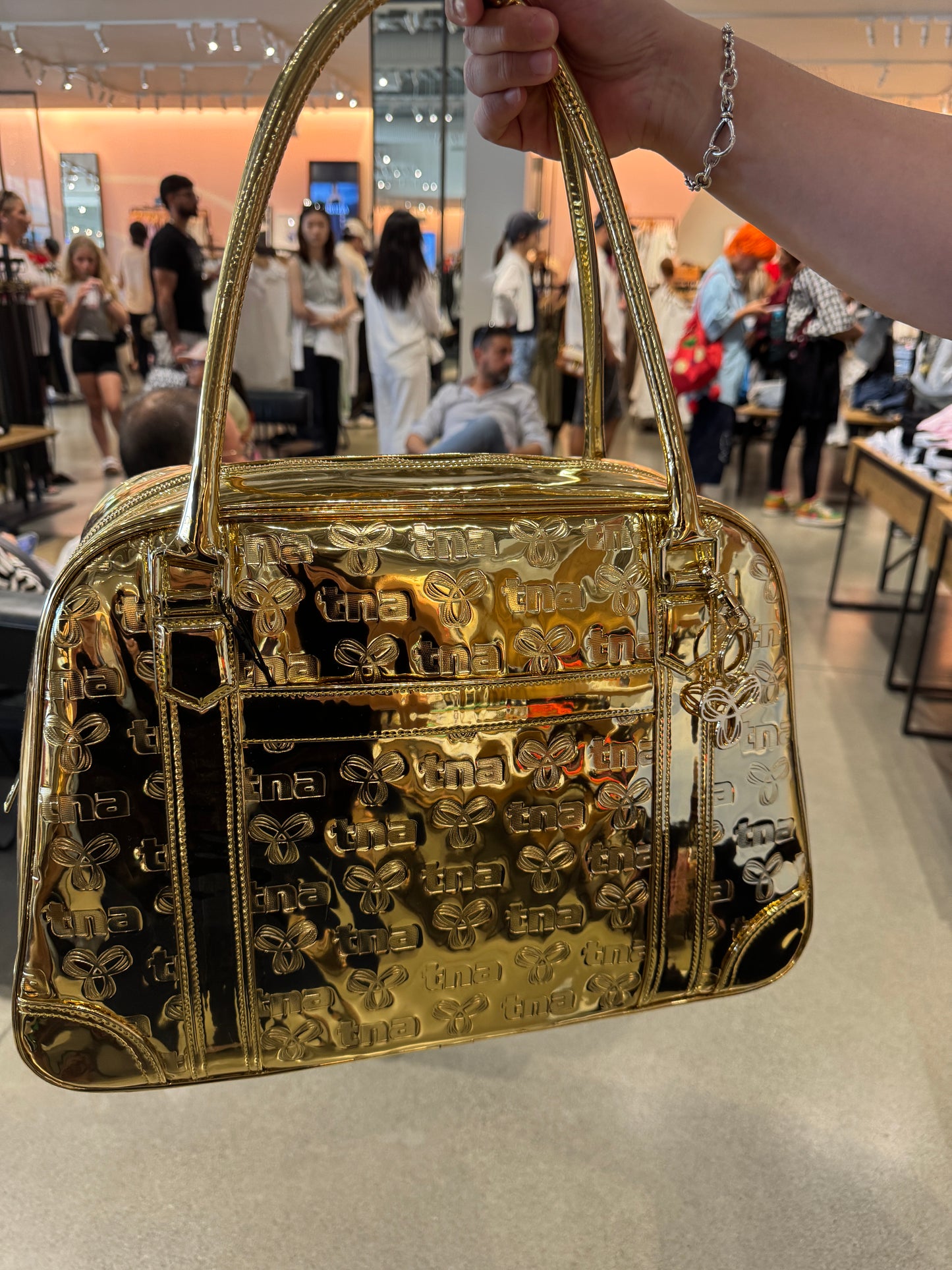 Aritzia Throwback Bag , Limited-edition metallic bowling duffle bag
