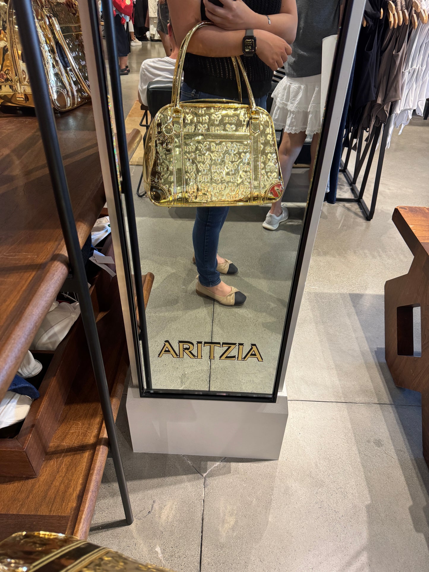 Aritzia Throwback Bag , Limited-edition metallic bowling duffle bag