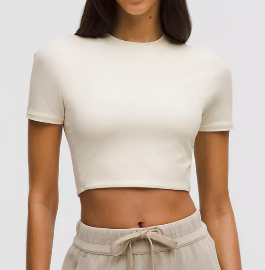 Wundermost Ultra-Soft Nulu Crewneck Cropped T-Shirt