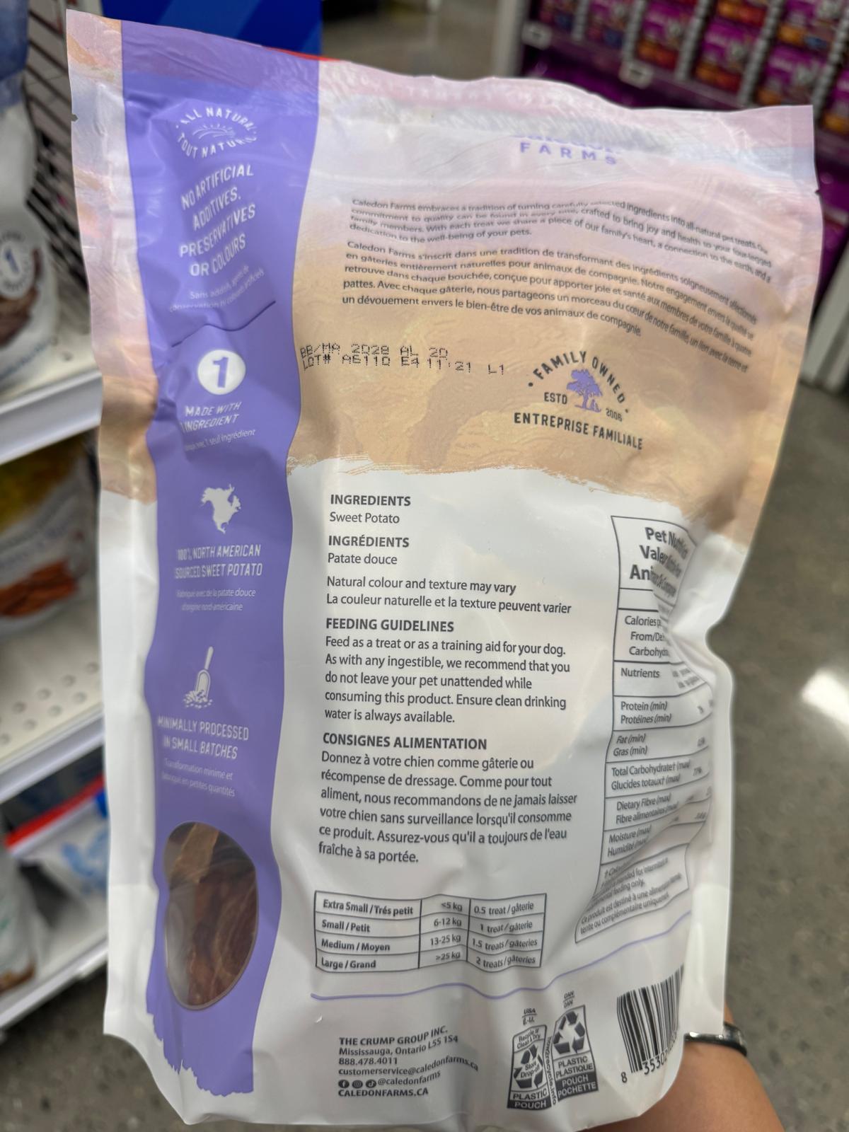 Caledon Farms, Value Pack Sweet Potato Chews, 795 g, Dog Treats