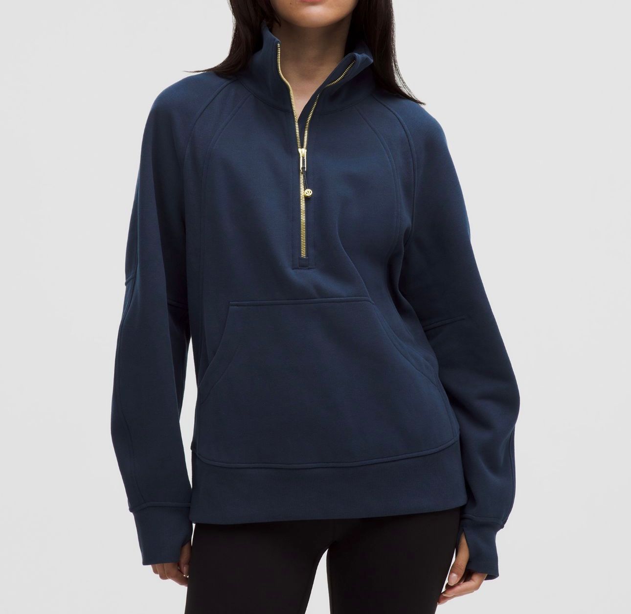 Scuba Oversized Funnel-Neck Half Zip Long