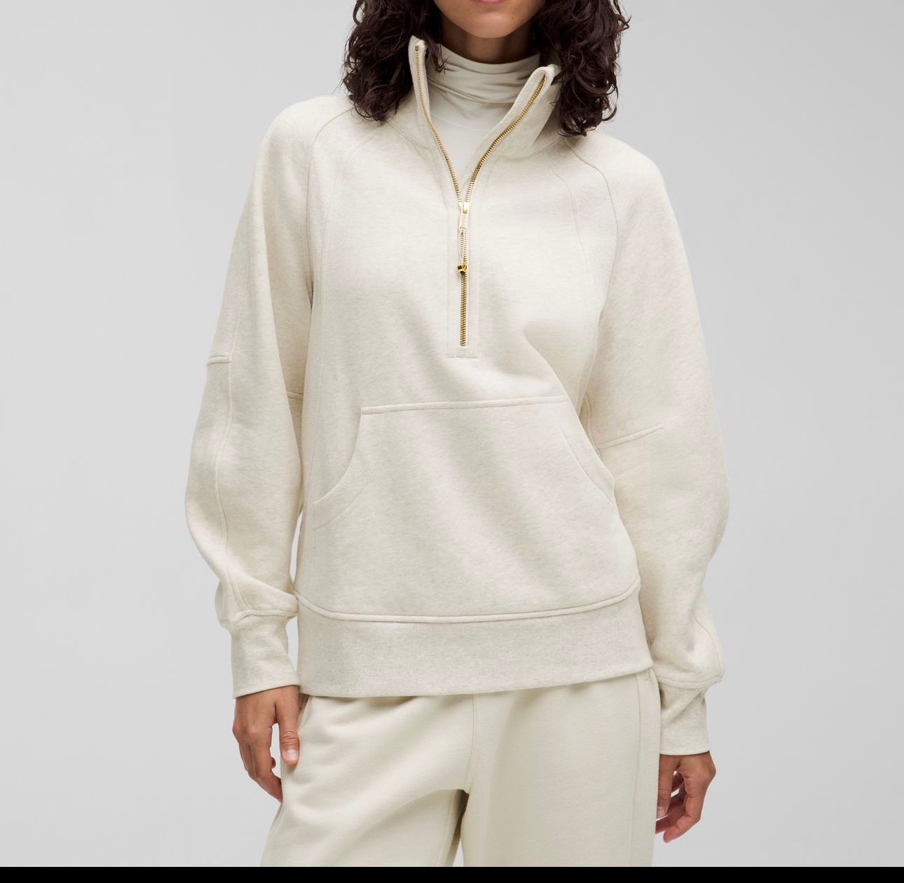 Scuba Oversized Funnel-Neck Half Zip Long