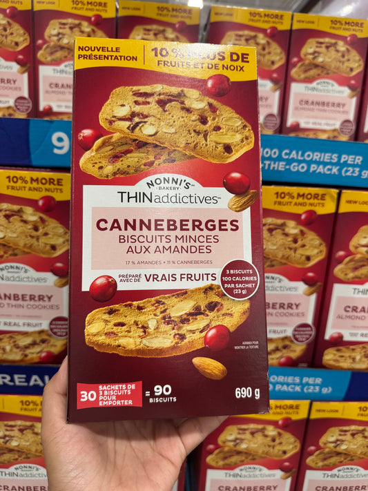 Thinaddictives cranberry almond thin cookies 690g