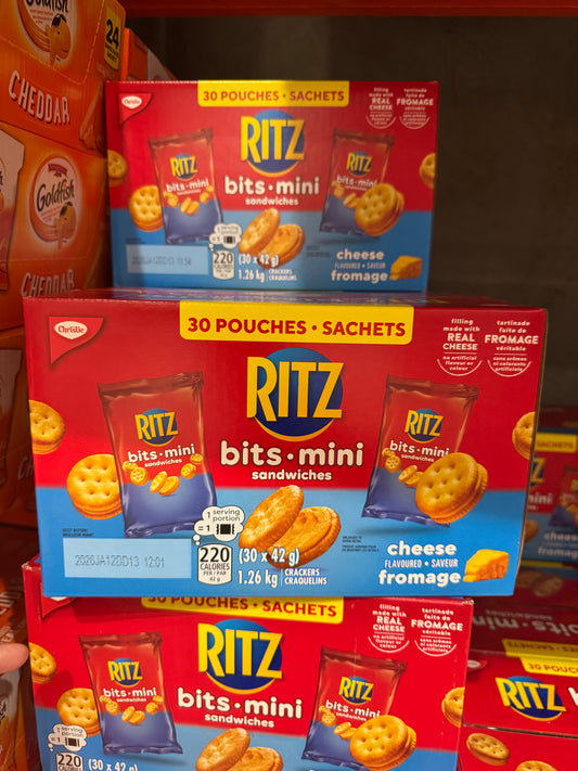 Ritz Bits Mini Sandwiches, Cheese Flavoured Crackers, 30 × 42 g