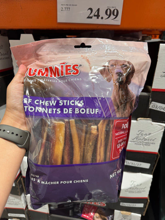 Yummies Beef Chew Sticks Dog Treats, 900 g