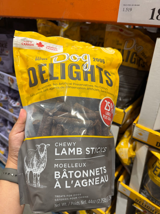 Dog Delights Chewy Lamb Sticks Dog Treats 1.25 kg