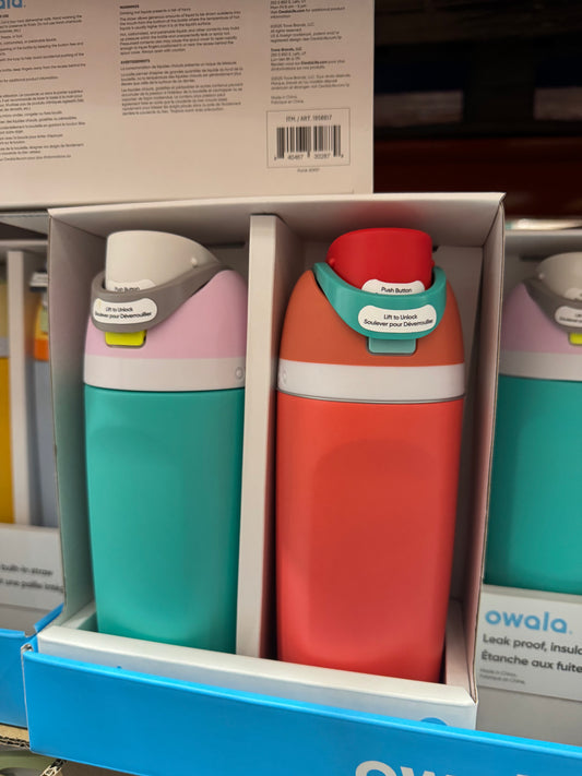 Owala FreeSip Stainless Steel 946 mL (32 oz.) Water Bottles, Pack of 2