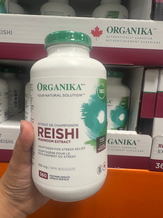 Organika Reishi Mushroom 250 mg Extract Vegetarian Capsules, 360-count