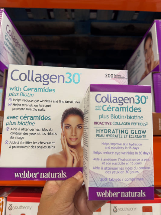 Webber naturals Collagen30 with Ceramides plus Biotin, 200 Tablets