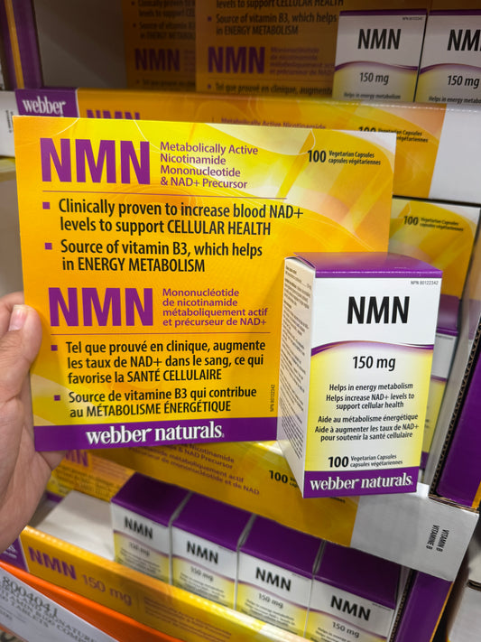 Webber naturals NMN (nicotinamide mononucleotide) 150 mg, 100 Vegetarian Capsules