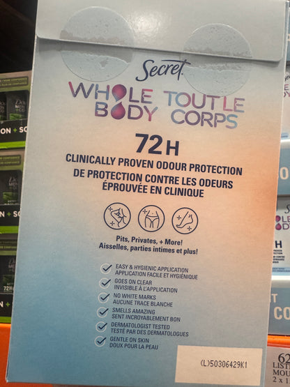 Secret Whole Body Aluminum Free Deodorant for Women Body Spray Lilac & Waterlily, 2 x 99g