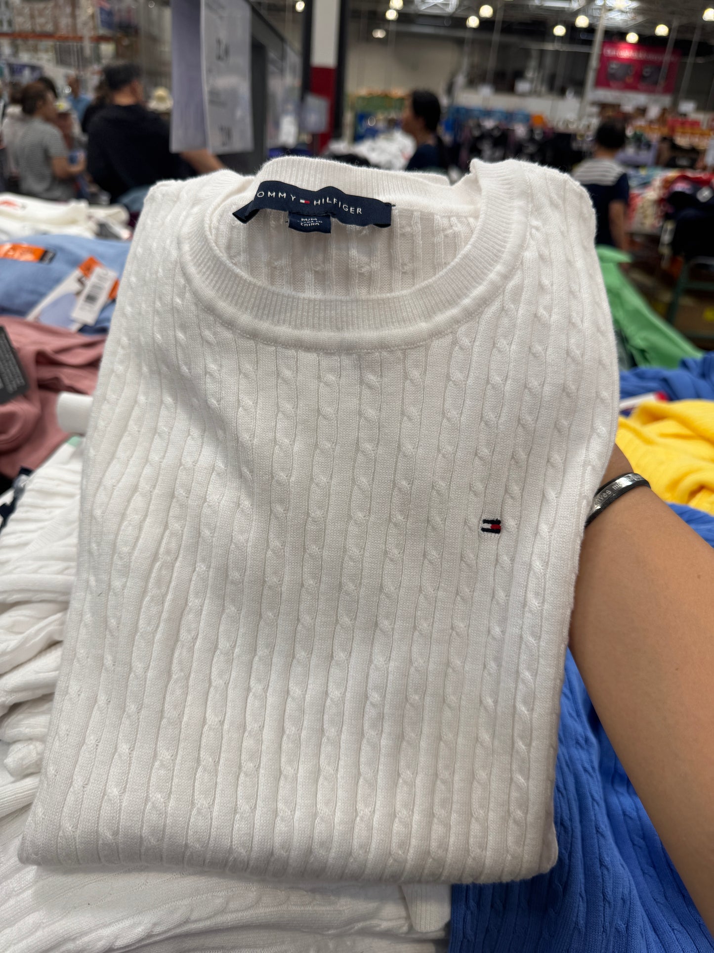 Tommy Hilfiger Women's Short Sleeve Cable Knit Sweater