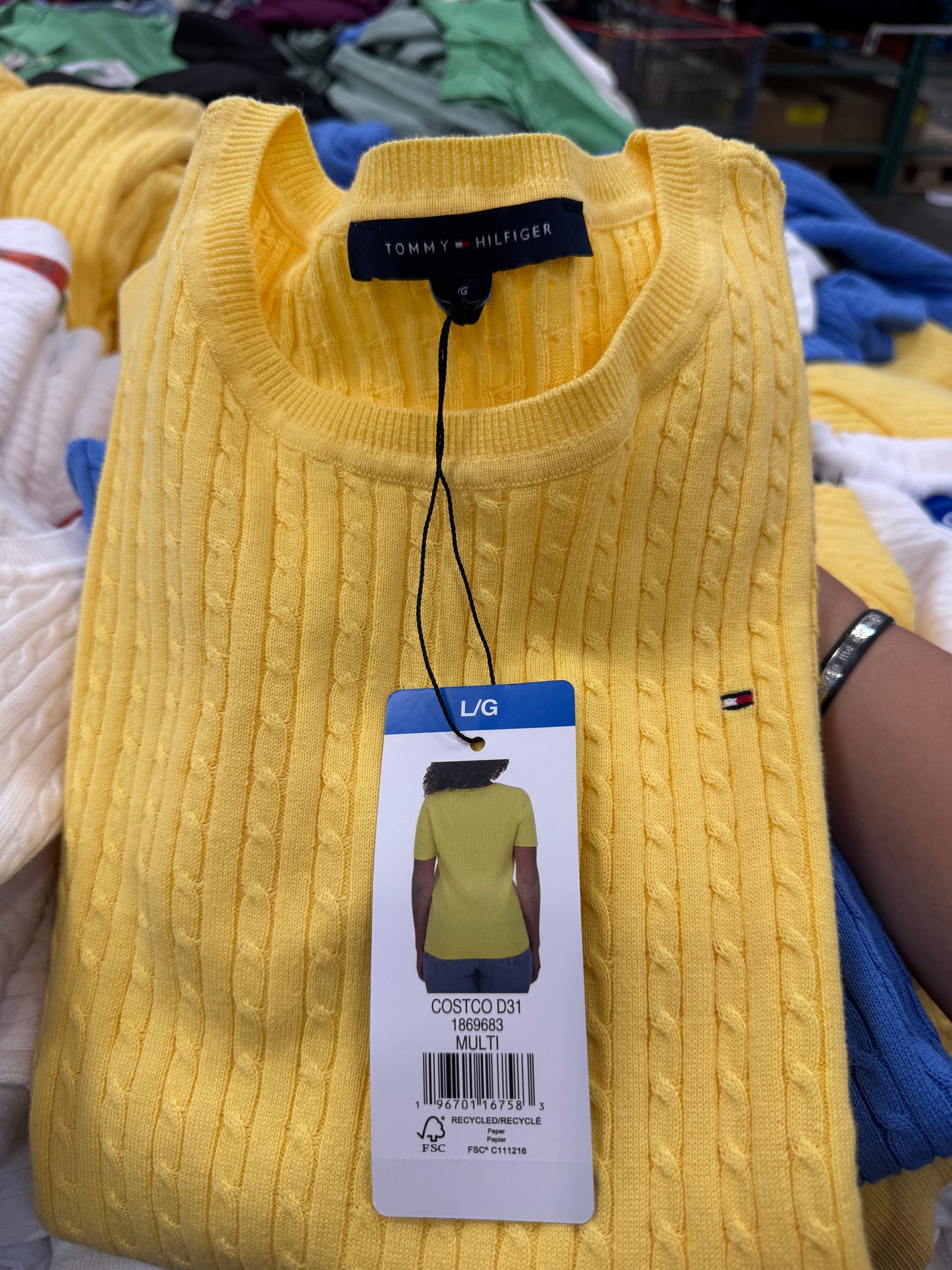 Tommy Hilfiger Women's Short Sleeve Cable Knit Sweater