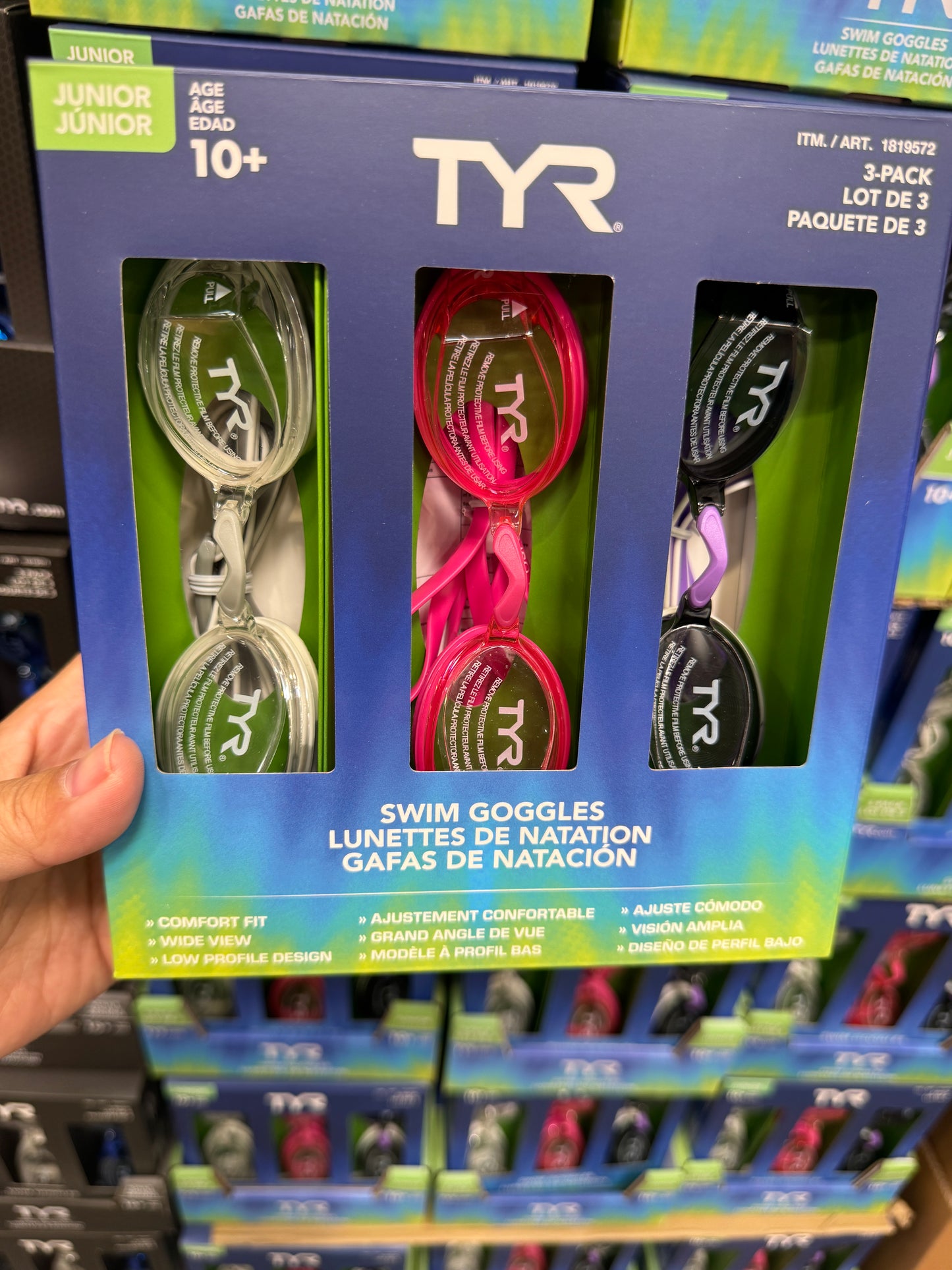 TYR Adult & Junior Goggles, 3-pack