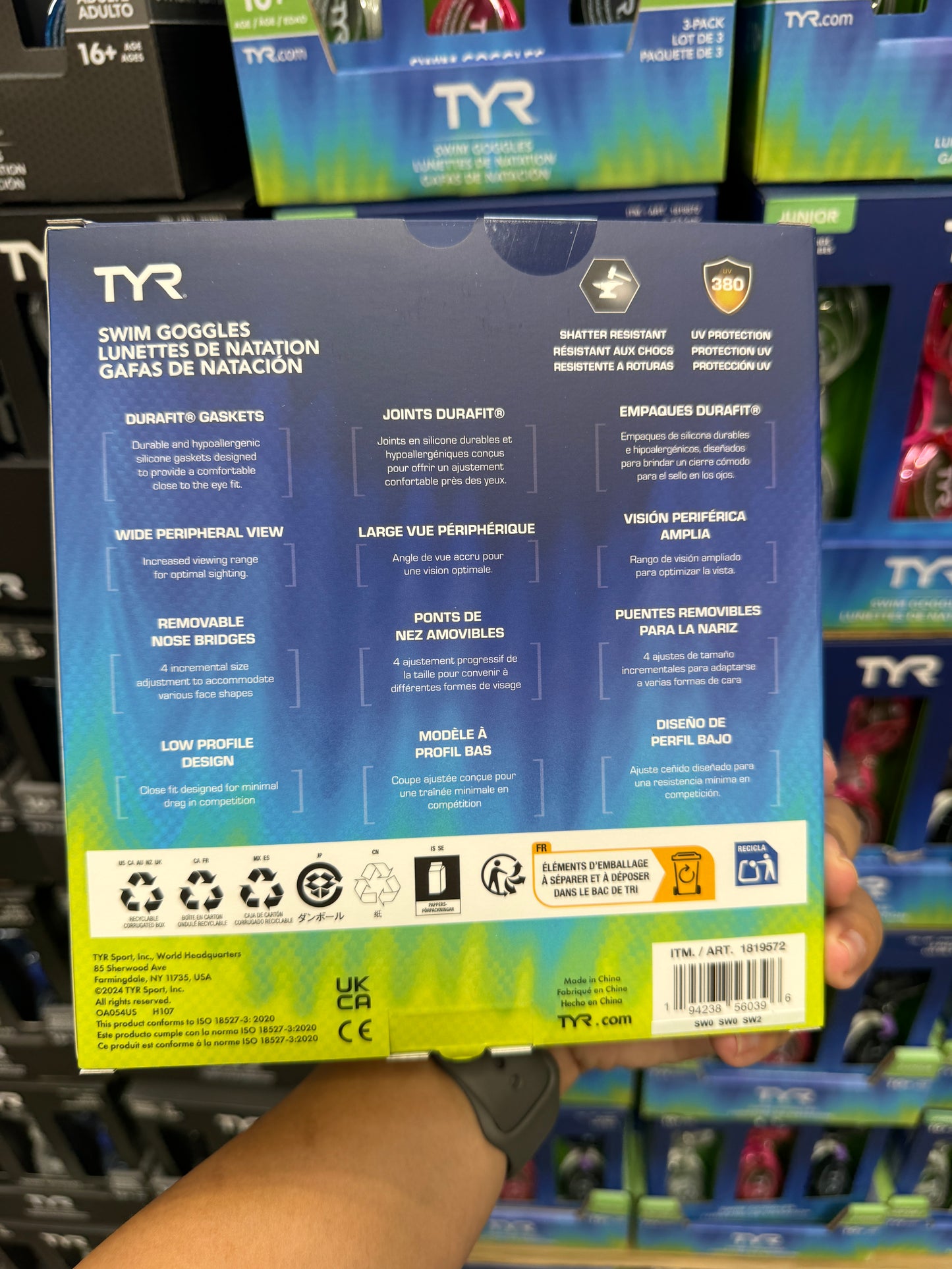 TYR Adult & Junior Goggles, 3-pack
