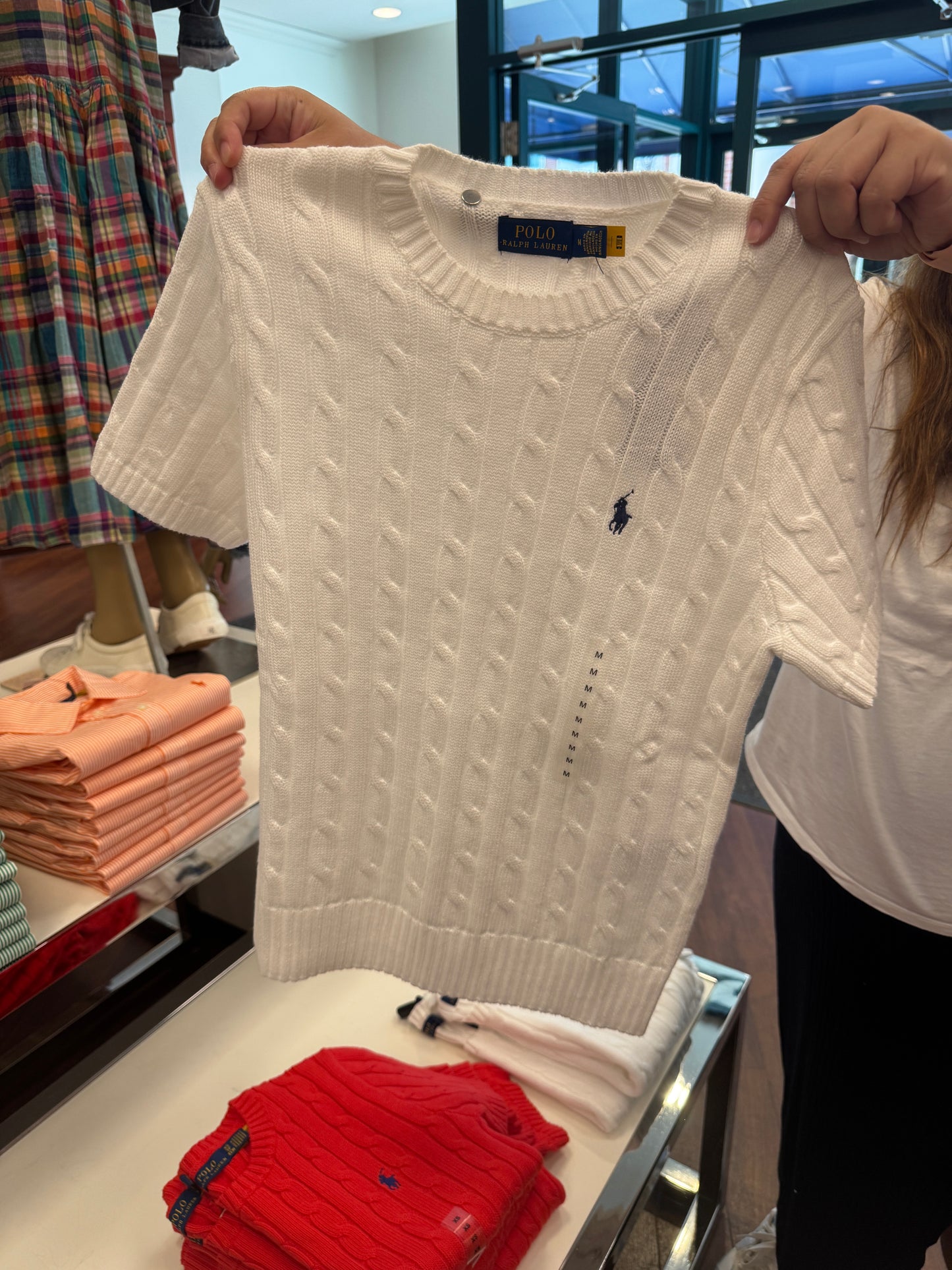Ralph lauren cable-knit short-sleeve top