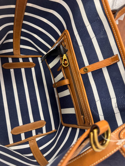 Ralph Lauren Striped Canvas Medium Bellport Tote