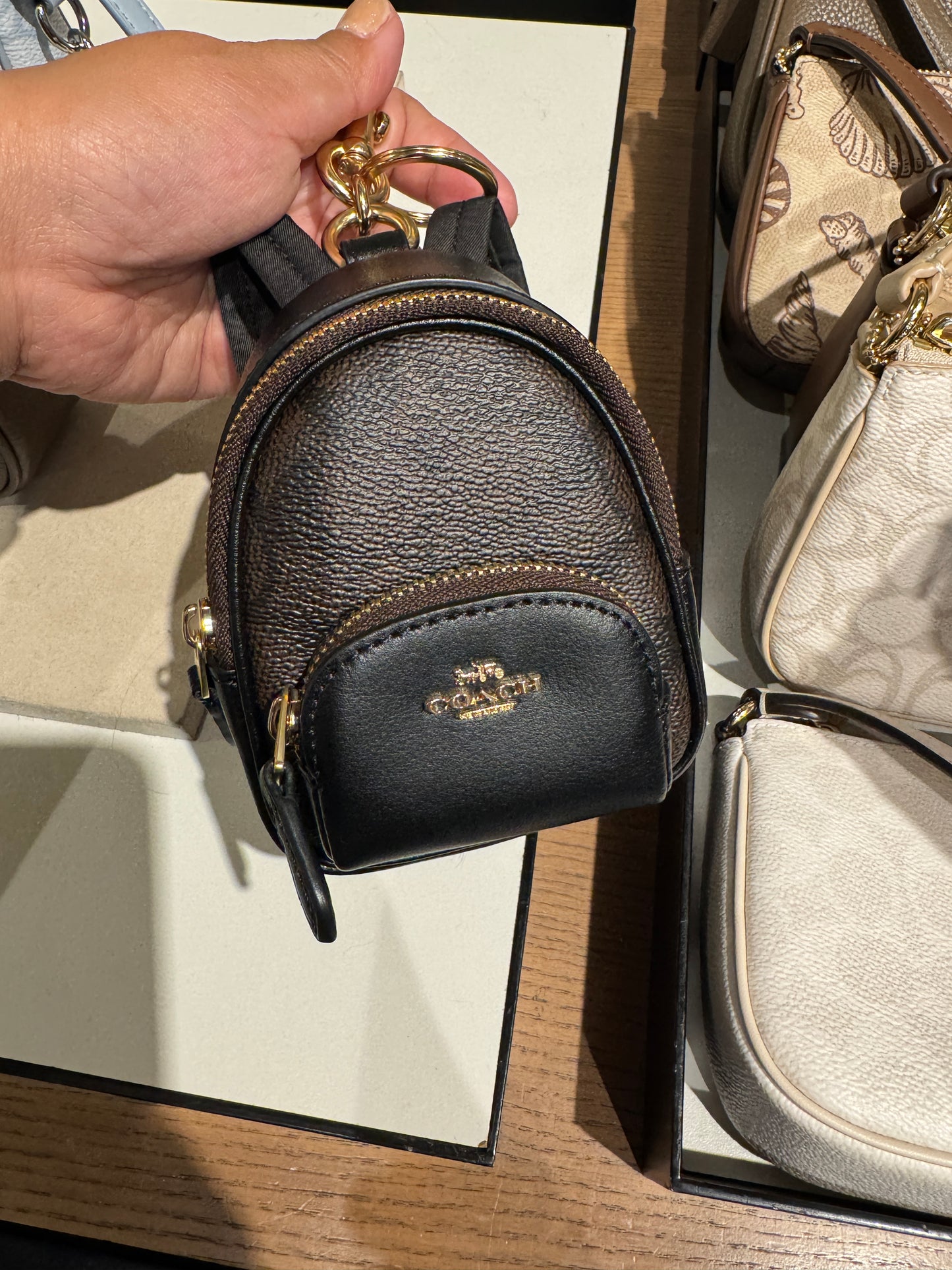 Signature Canvas Mini Court Backpack Bag Charm