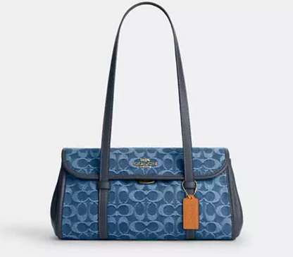 Bridget Flap Shoulder Bag In Signature Denim