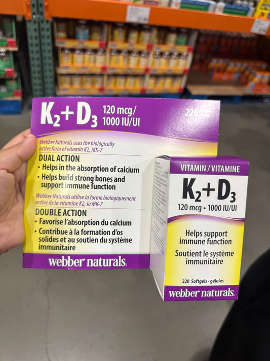 Webber Naturals Vitamin K2 +D3 220 Softgels